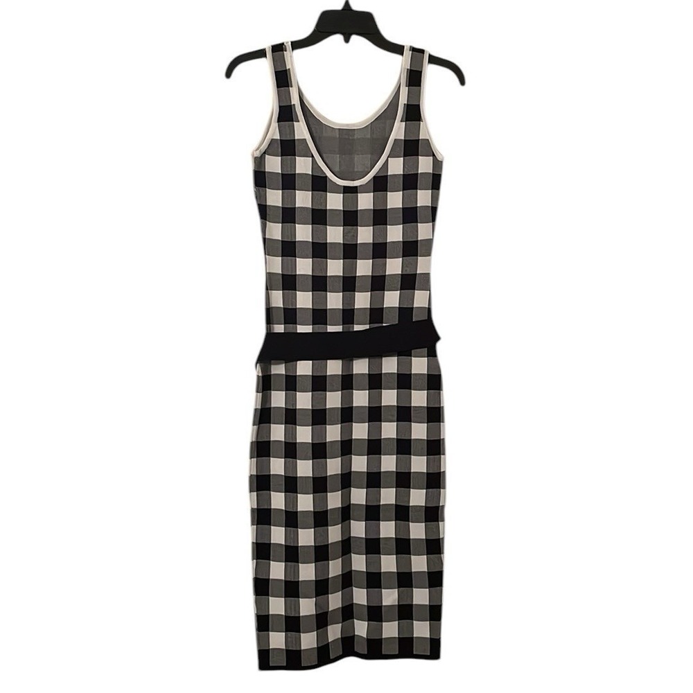 Endless Rose Women's Black White Gingham Knit Midi Sleeveless Dress Size XS - Picture 4 of 6
